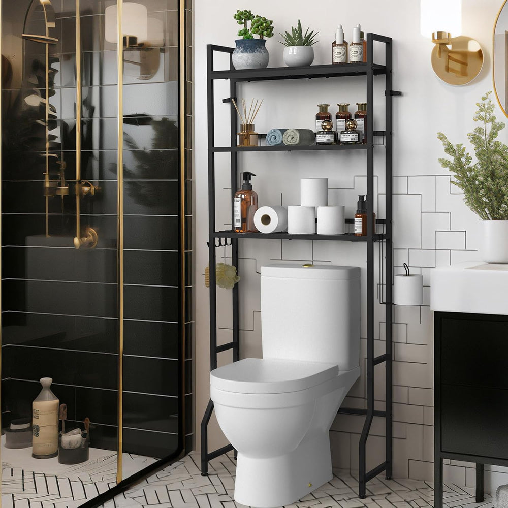 Over The Toilet Storage Rack 3 Tier Bathroom Organizer Black