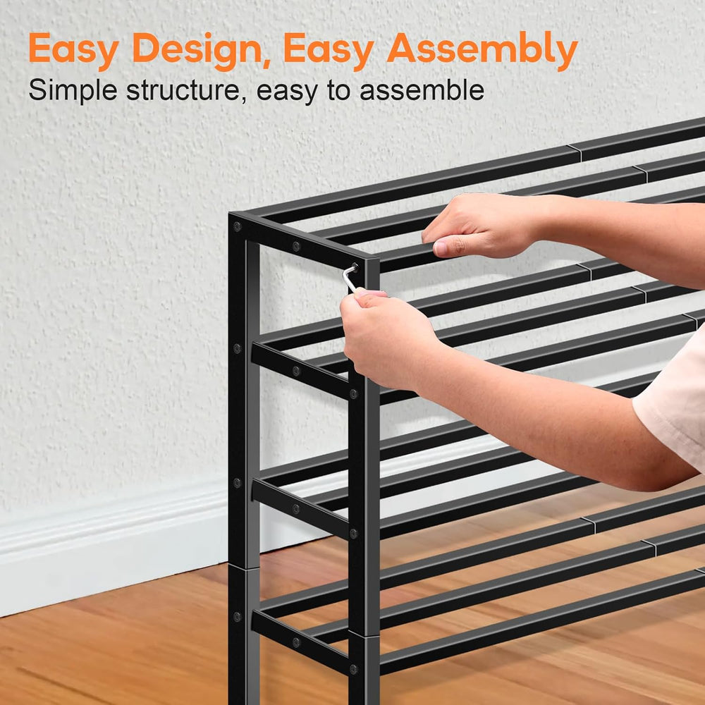 KEETDY 5-Tier Heavy Duty Shoe Rack for Garage Entryway, Stackable Shoe Organi...