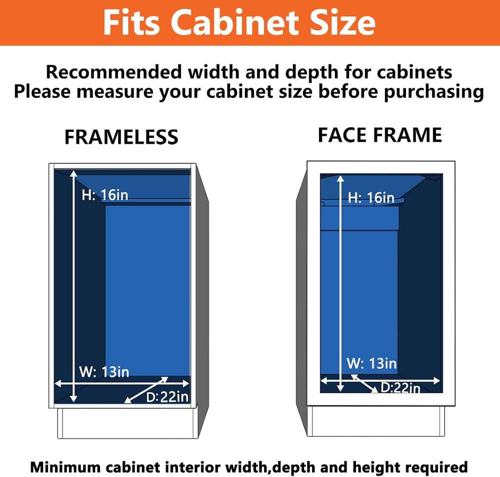 ROOMTEC Individual Pull Out Cabinet Organizer (12½" W x 21½" D), 2 ...