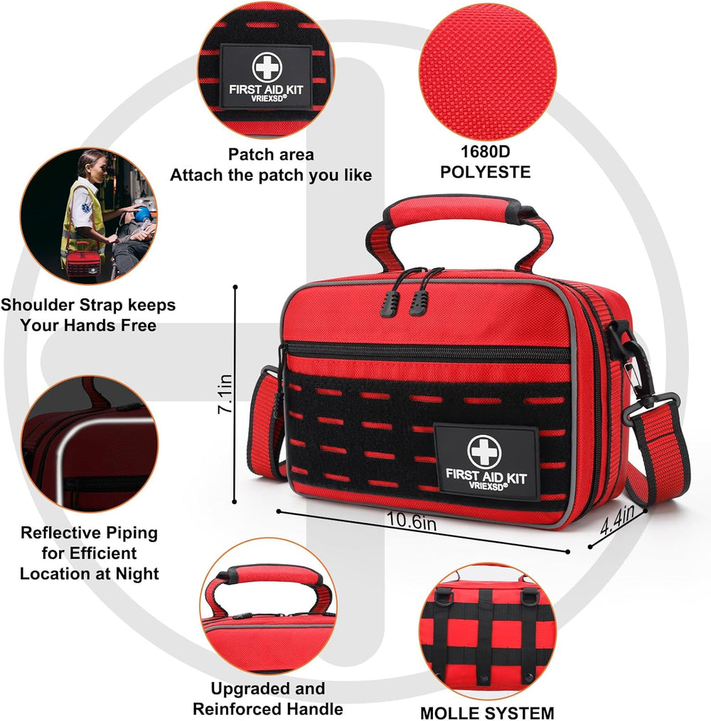 VRIEXSD Premium 450 Piece Large First Aid Kit for Home, Car, Businesses