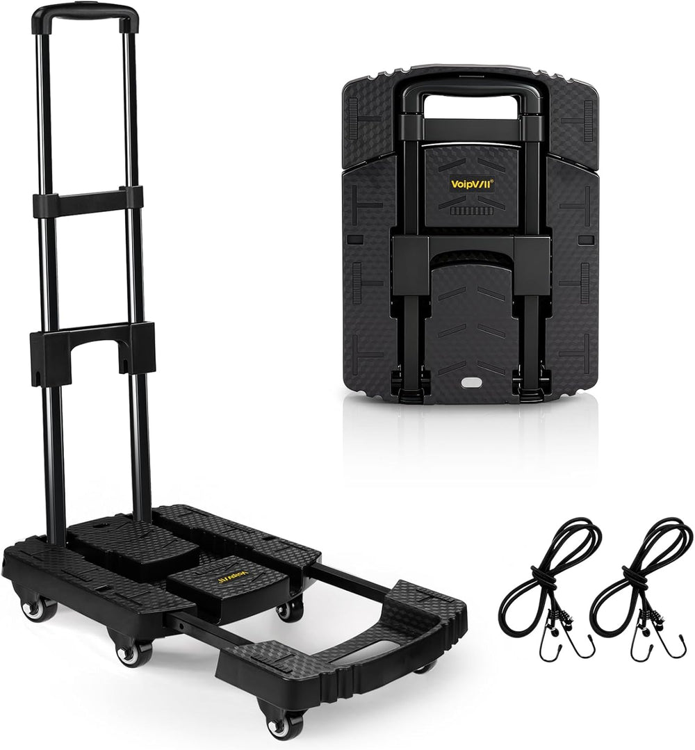 Voipvvii Folding Hand Truck 500lbs, Portable Heavy Duty Dolly Cart, 6 Wheels ...