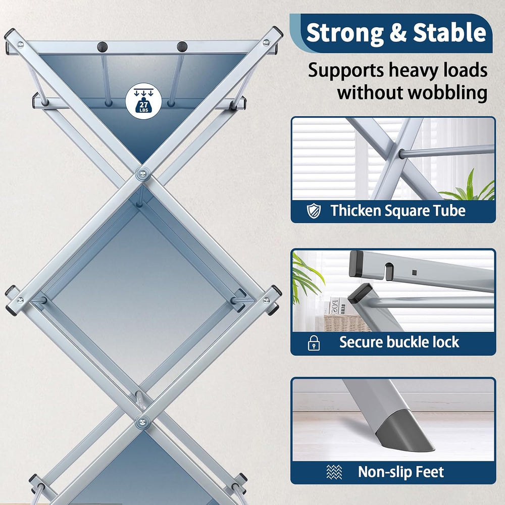 Whitmor Foldable Clothes Drying Rack: 3 Tier Laundry Drying Rack, Collapsible...