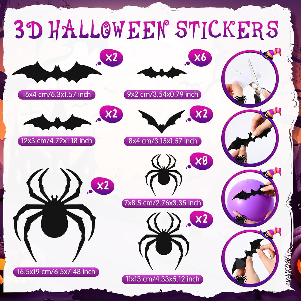 Kasyat 2 Sets Halloween Balloon Column Kit, Bat, Spider