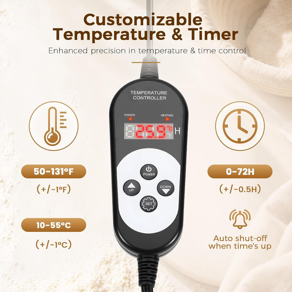 Folding Bread Proofing Box, Precise 50-131°F Temp & 72H Timer Control