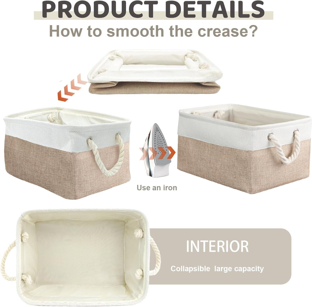 8 Pack Storage Basket Bins - Decorative Baskets Bulk Storage Box Cubes Contai...