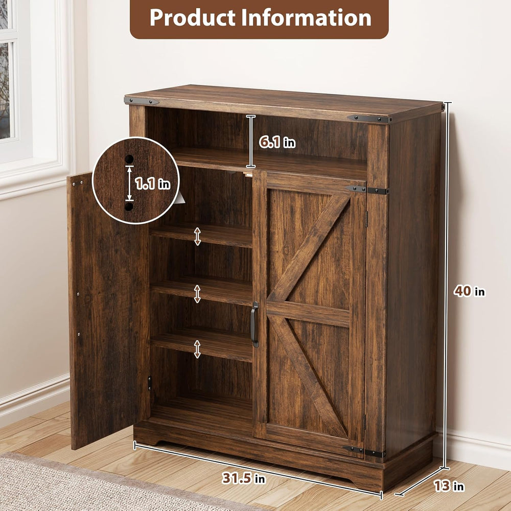 6-Tier Shoe Cabinet Holds Up to 20 Pairs, Entryway Shoe Rack, Brwon