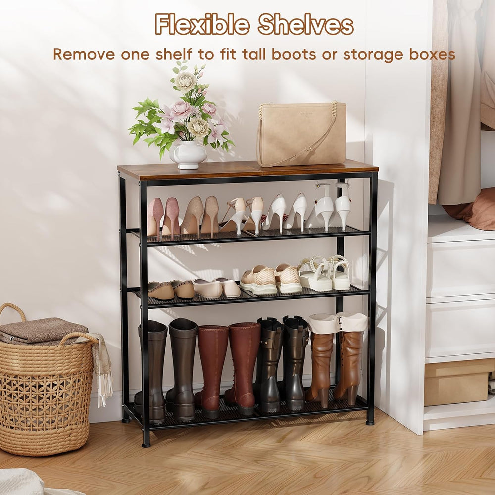 5 Tier Metal Shoe Rack for Entryway, 31" Wide Shoe Storage Organizer