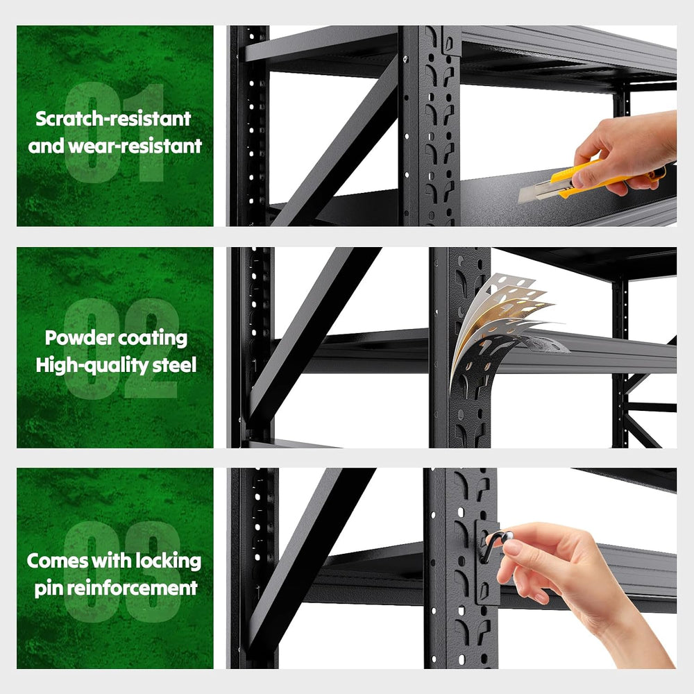 69"W Garage Shelving Heavy Duty Shelves, 4-Tier Garage Storage Shelves, ...