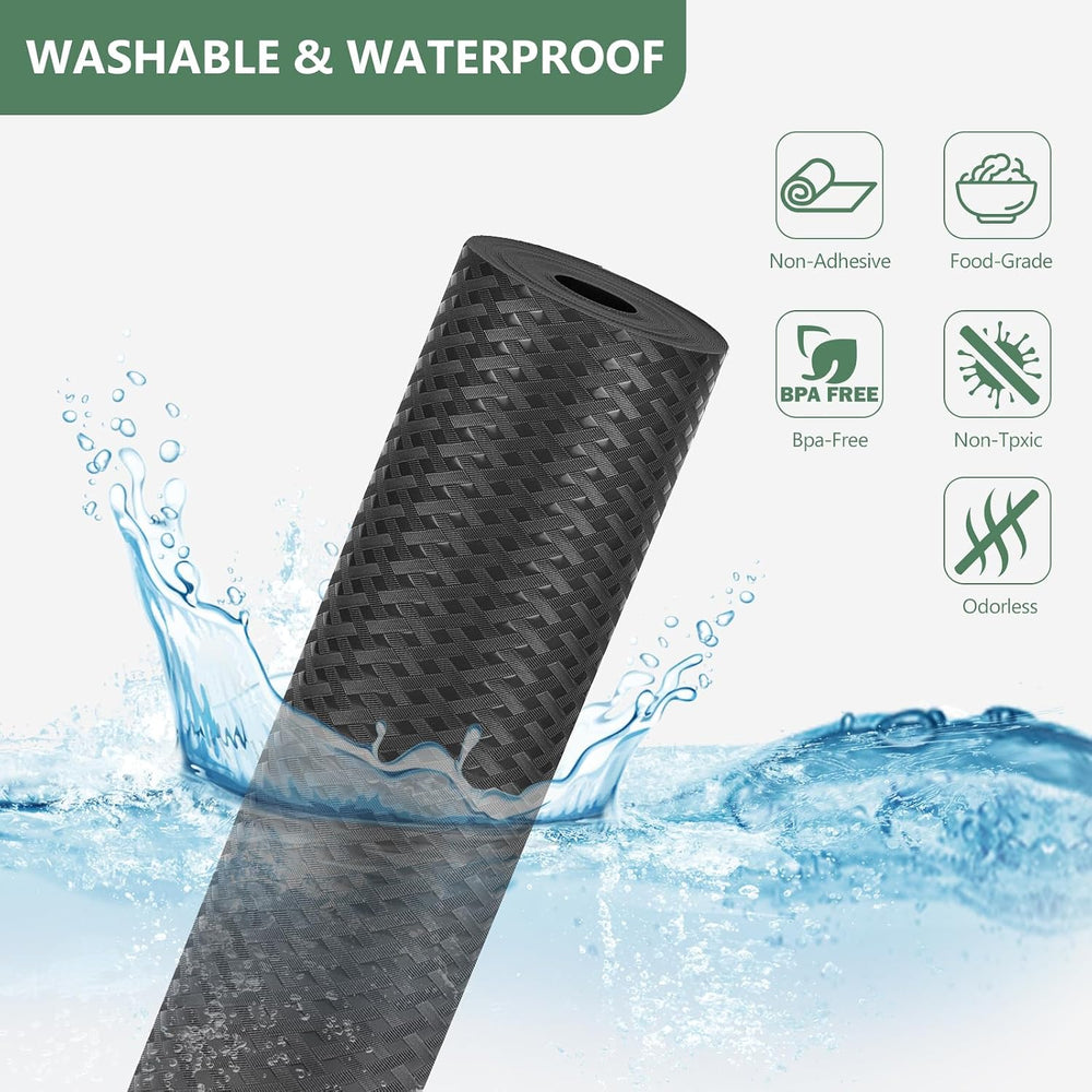 Shelf Liners, Non-Adhesive Drawer Liner, Waterproof & Oil-Proof Kitchen C...