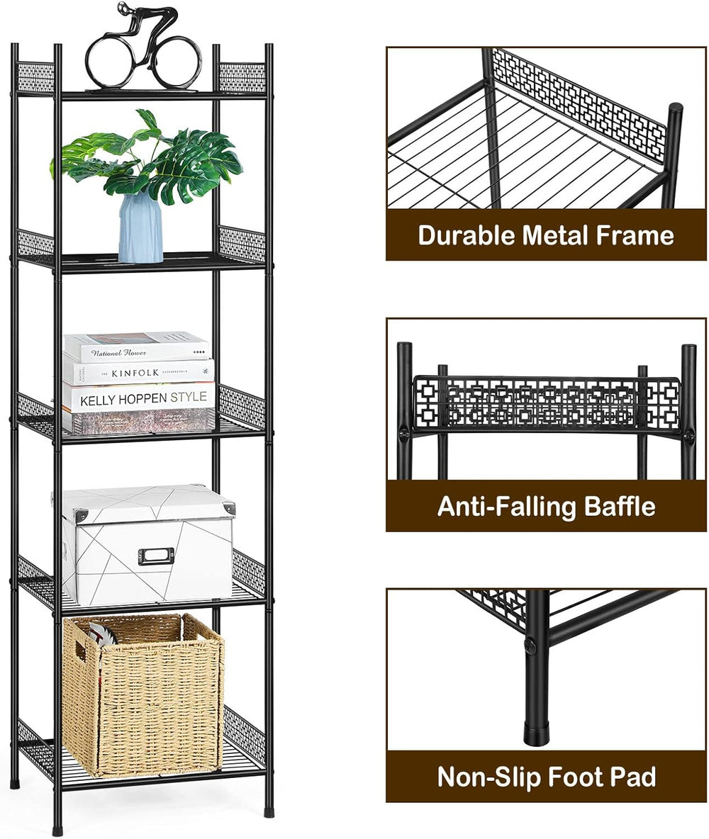 Nandae 5-Tier Bathroom Storage Shelf, Heavy Duty Wire Shelving Unit Free Stan...