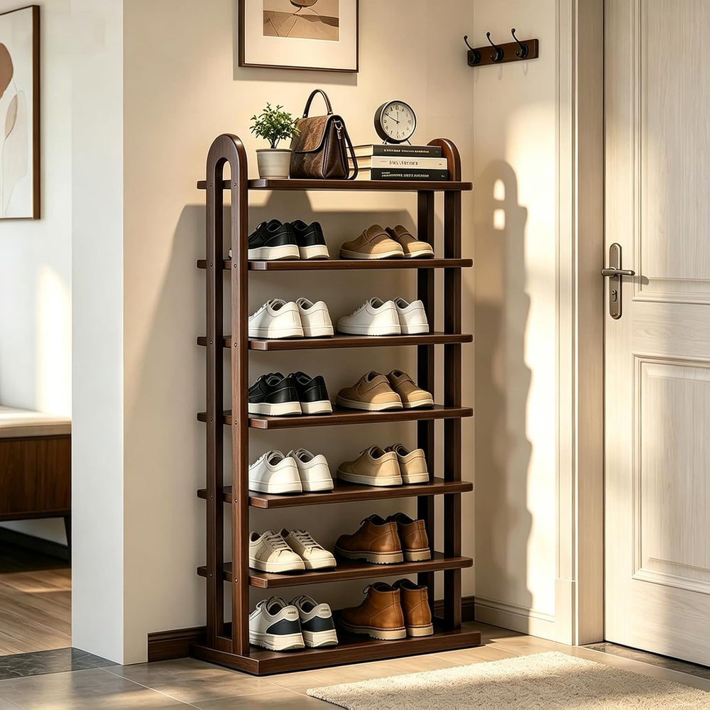 7 Tier Shoe Rack for Closet - Vertical Shoe Rack Free for Small Space - Stand...