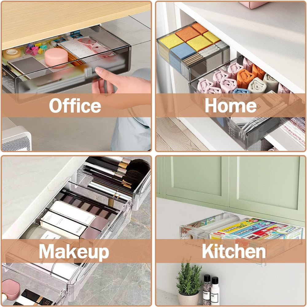 SVNNELP Under Desk Table Drawer Storage Organizer,3 Pack Large & Medium &...