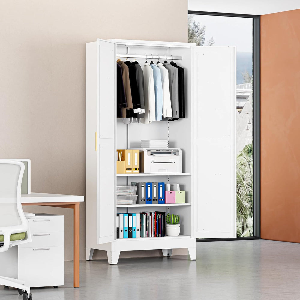 Wardrobe Closet with Doors, Armoire Wardrobe Closet with Hanging Rod