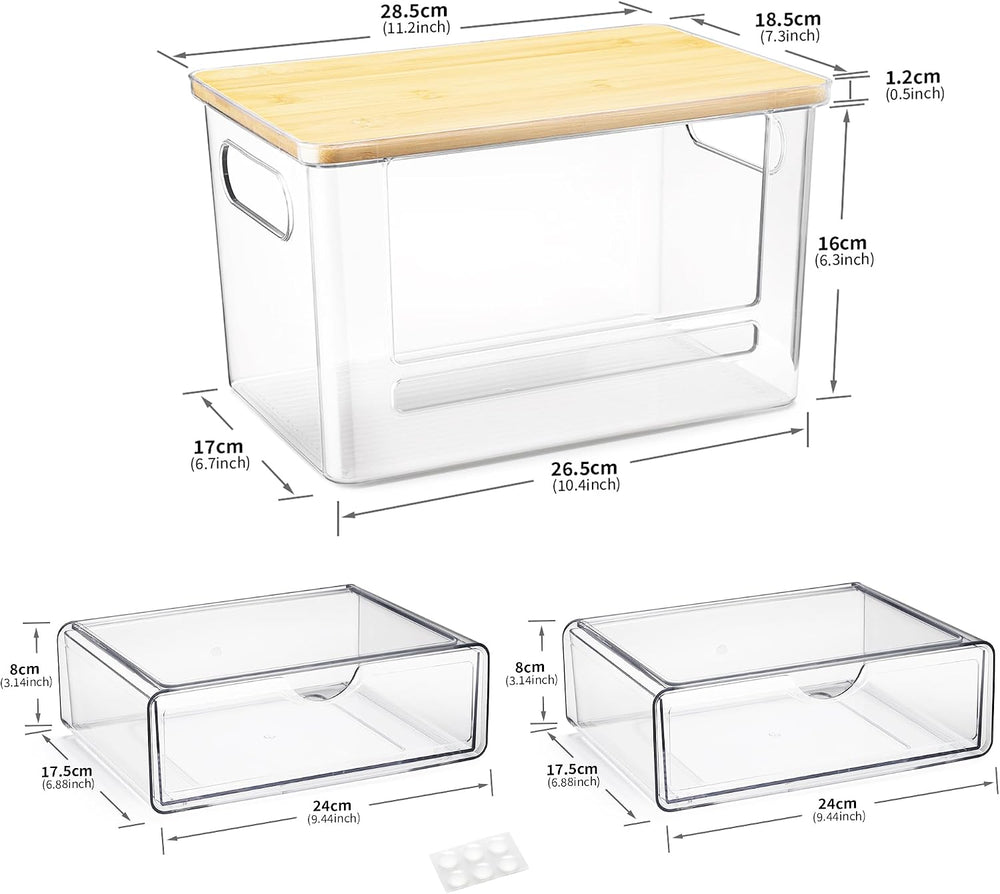 3Pcs Extra Large Laundry Room Organization and Storage, Stackable Storage Dra...
