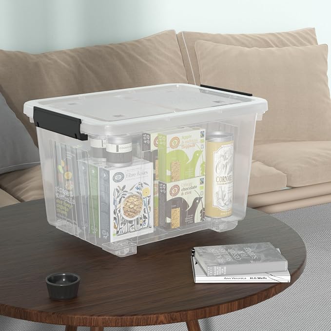 30 Quart Plastic Clear Storage Bin (4 Packs)