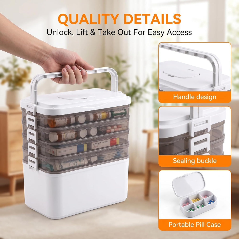 5-Tier Medicine Cabinet Organizer with Handle