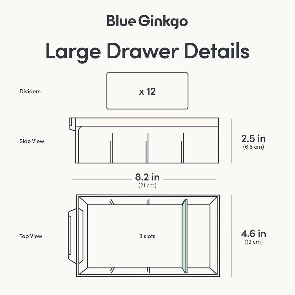 Blue Ginkgo 12-Drawer Storage Cabinet Organizer, Grey, Made in Korea