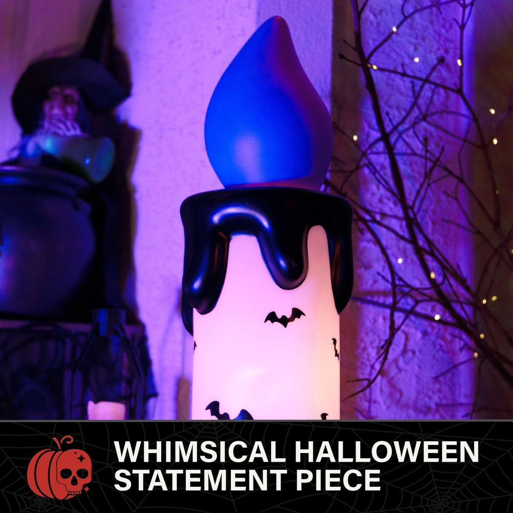 Haunted Hill Farm 3.3-Ft. Purple-Wick LED Candle Blow Mold for Halloween
