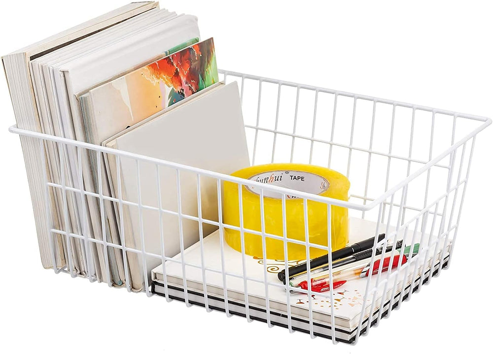 Redrubbit Wire Storage Baskets, Large Farmhouse Metal Freezer Basket Storage ...