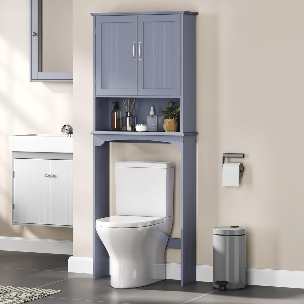 Yaheetech Over the Toilet Storage Cabinet, Bathroom Organizer, Gray, 25″W
