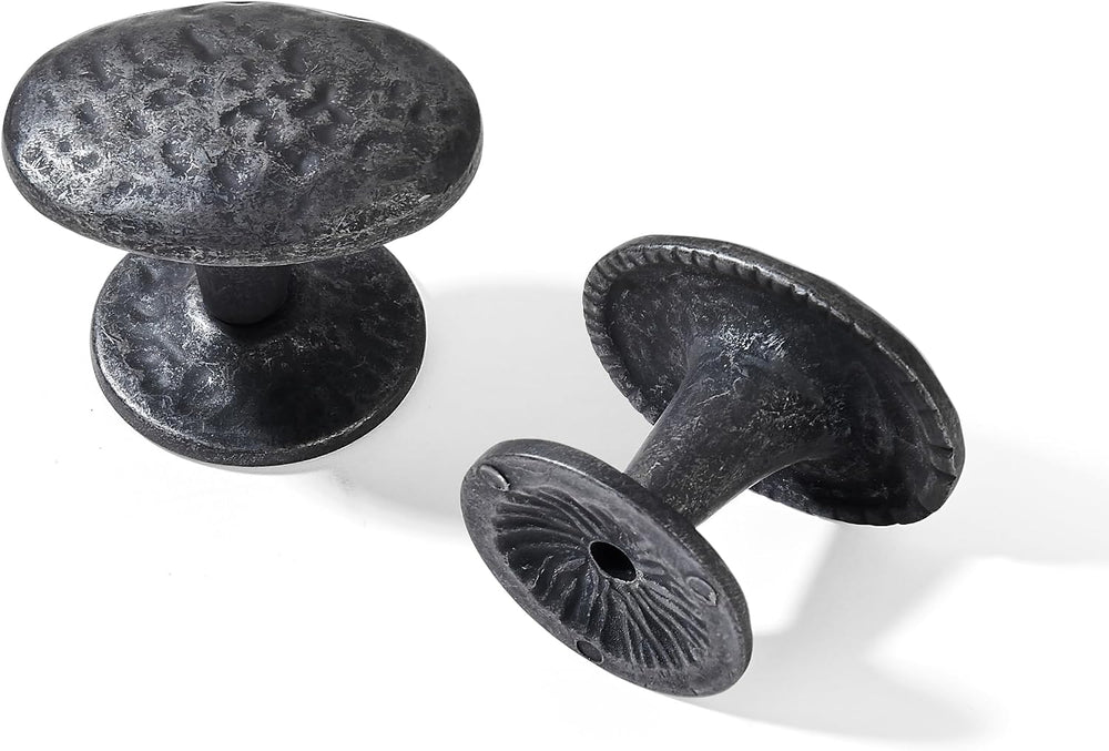 khtumeware 10 Pack Rustic Black Iron Cabinet Knobs 1-3/4 inch Cabinet Knobs B...