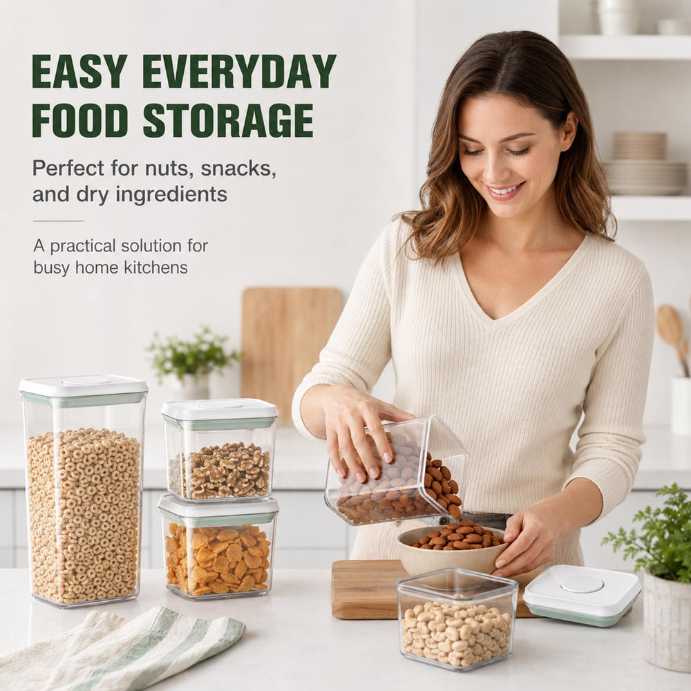 Pop Airtight Food Storage Containers with Lids Stackable Containers for Kitch...