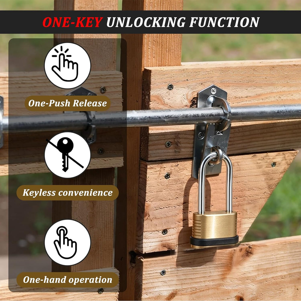 Peacoblue 4 Pack Heavy Duty Combination Lock, 4 Digit Combination Padlock wit...