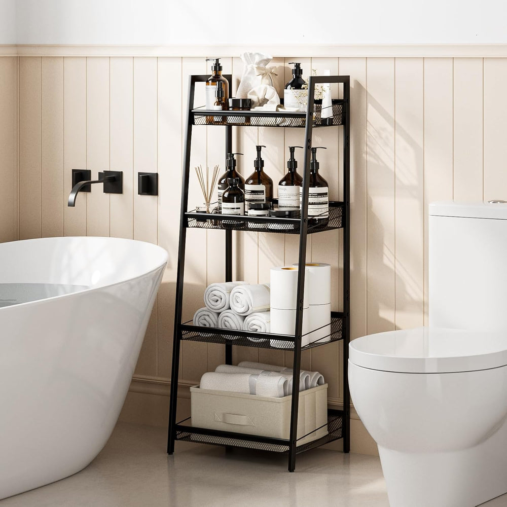 4 Tier Bathroom Shelf, Bathroom Organizer and Storage for Small Space, Free-S...