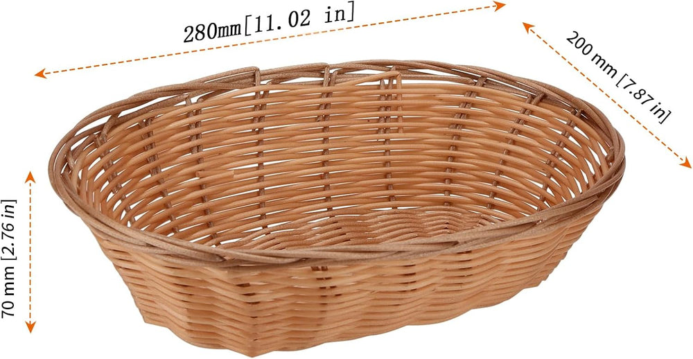 HOZEON 15 Pack Plastic Oval Basket, 11 x 7.87 x 2.8 Inches Wicker Bread Baske...