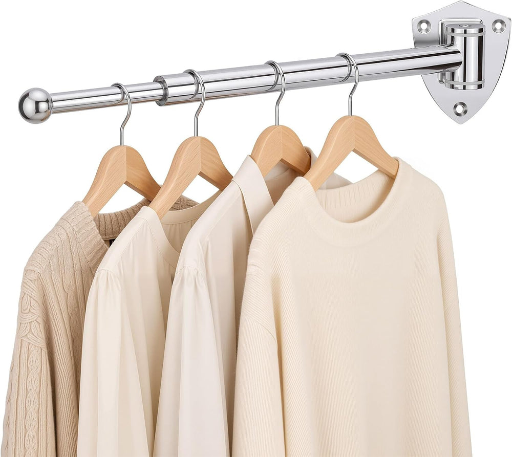 Wall Mounted Drying Rack, Foldable & Pull-Out Clothes Hanger (Chrome, 14 ...