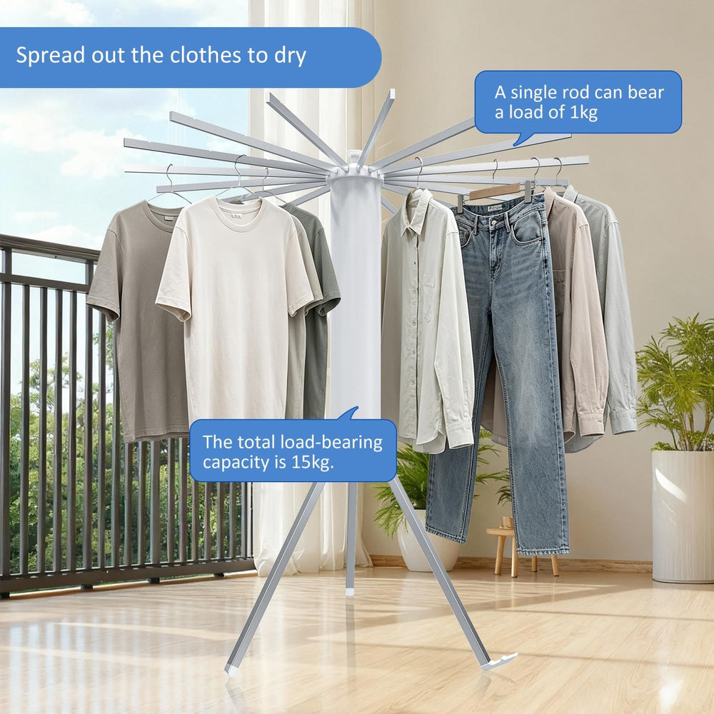 Tripod Foldable Clothes Rack,Garment Rack Portable with Collapsible Design