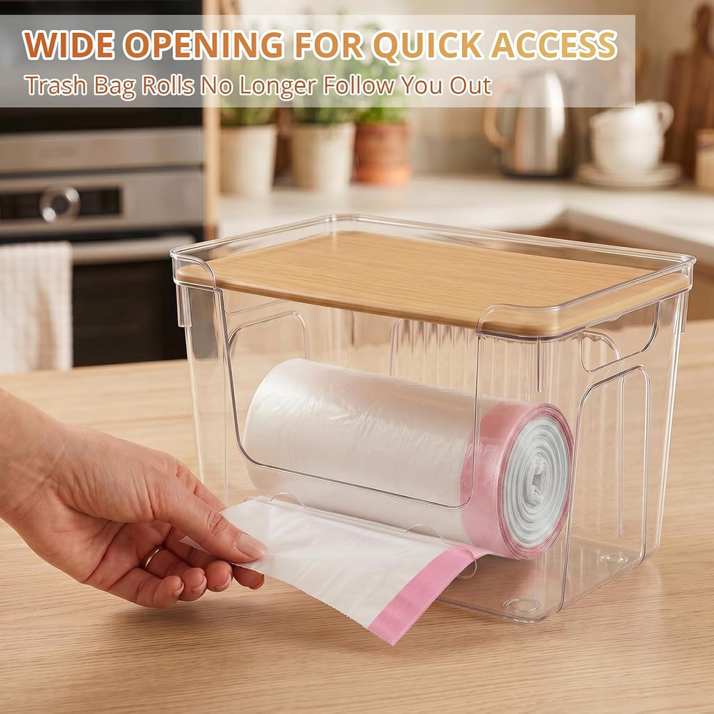 Plastic Trash Bag Dispenser with Lids, Stackable, 4Pack, 4XL