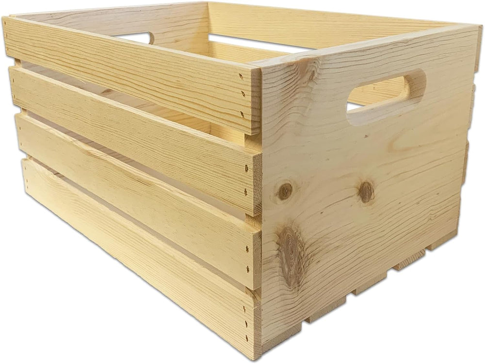 Wilson Large Wooden Pine Crate for Storage and Decoration at Home, Office, Ki...
