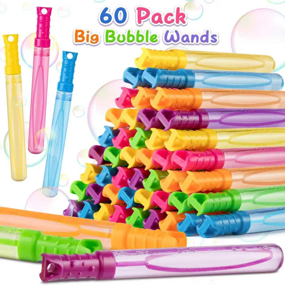 60 Pack Big Bubble Wands Bulk in 6 Colors,Ideal for Easter, Summer, Halloween...