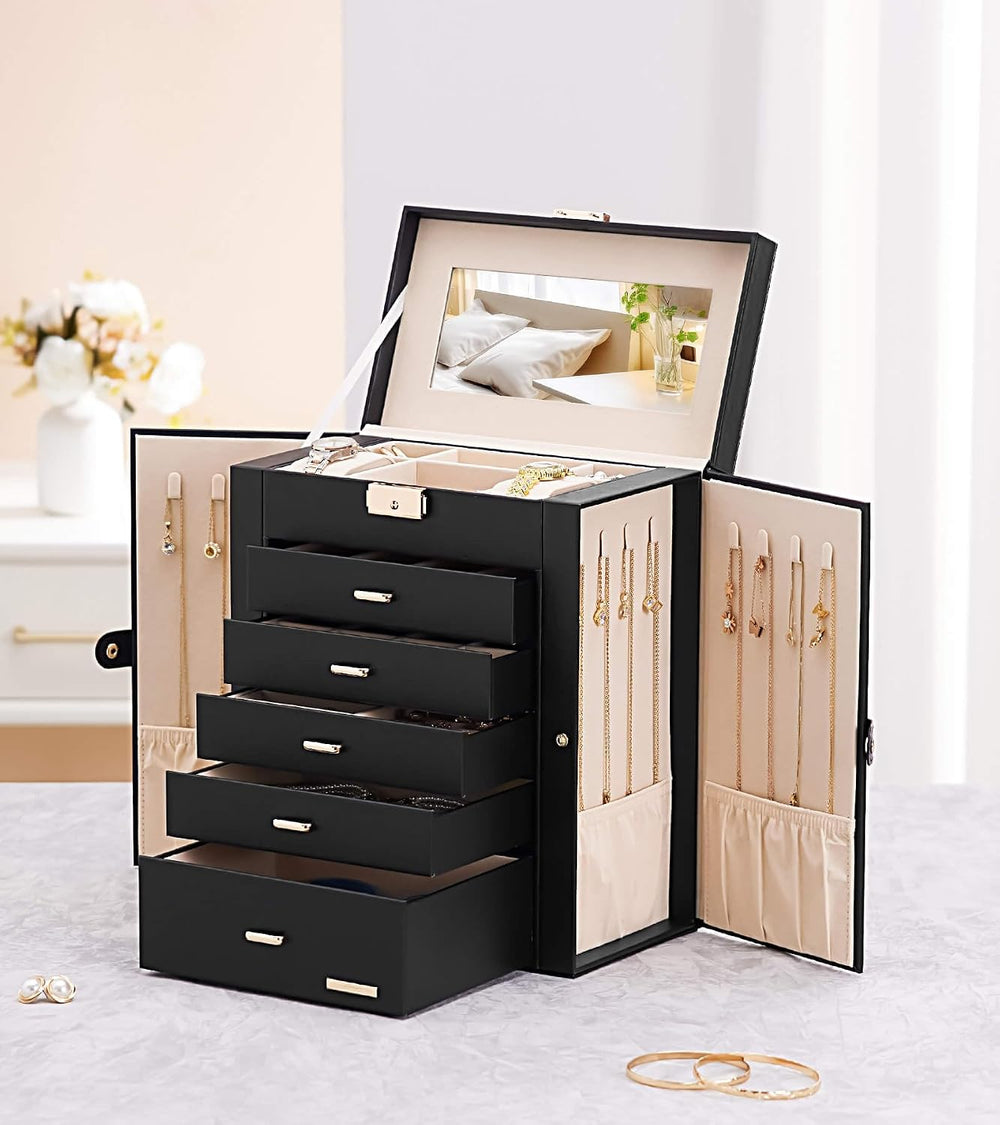 Homde Jewelry Box Large for Women: 6 Layers Organizer with 5 Drawers