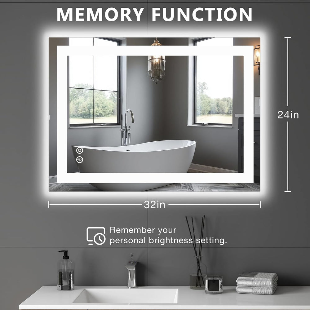 DUMOS 24"x32" LED Bathroom Mirror, Bathroom Vanity Mirror