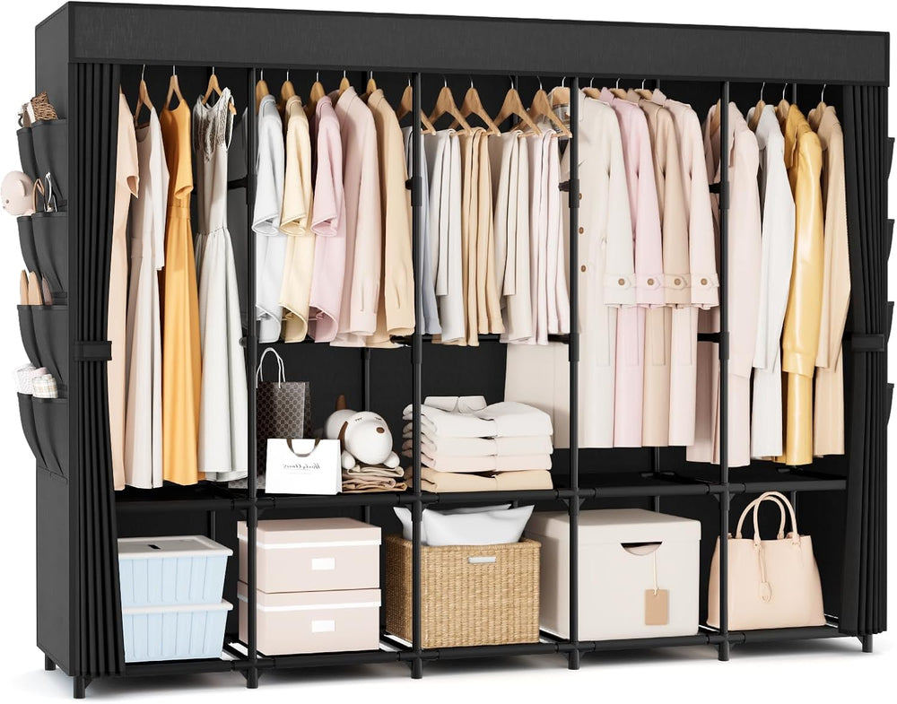 Portable Closet Storage, Portable Wardrobe Closet Organizer Clothes Rack wtih...