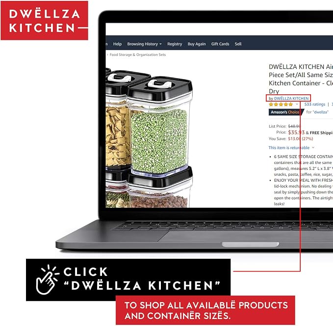 DWËLLZA KITCHEN Airtight Food Storage Containers (6 Piece)