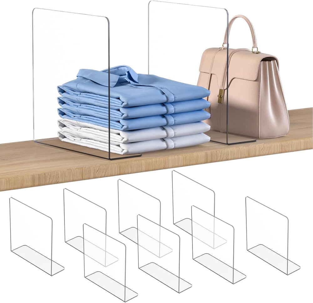 OKPOW Shelf Dividers Closet Organizer - 12" Tall X 11.8" Deep Acryl...