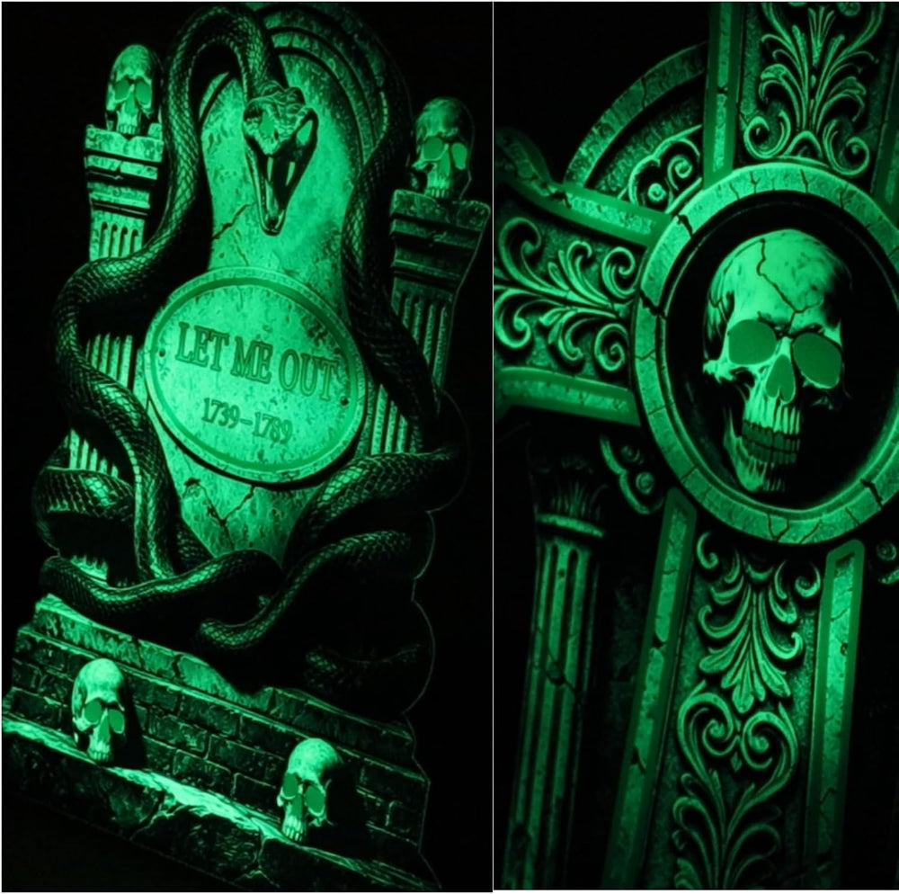 Glowing Halloween Tombstones Outdoor Decorations 14.9 x 9.8 inch Yard Sign wi...