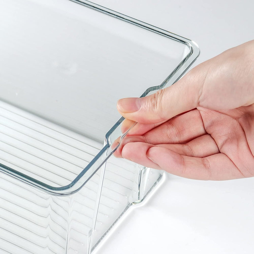 Hudgan Clear Plastic Storage Organizer Bins with Acrylic Lids for Home Office...