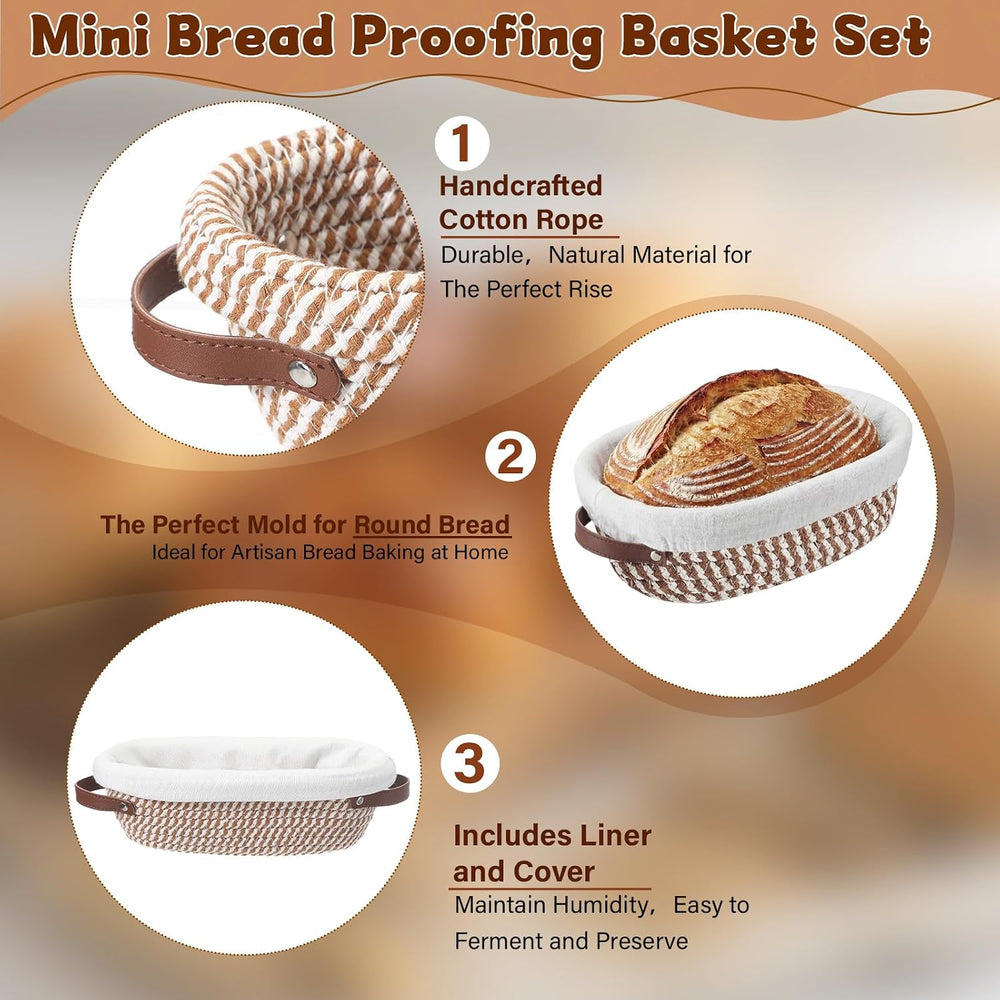 12 Set 10 inch Oval Banneton Sourdough Bread Proofing Baskets Bulk
