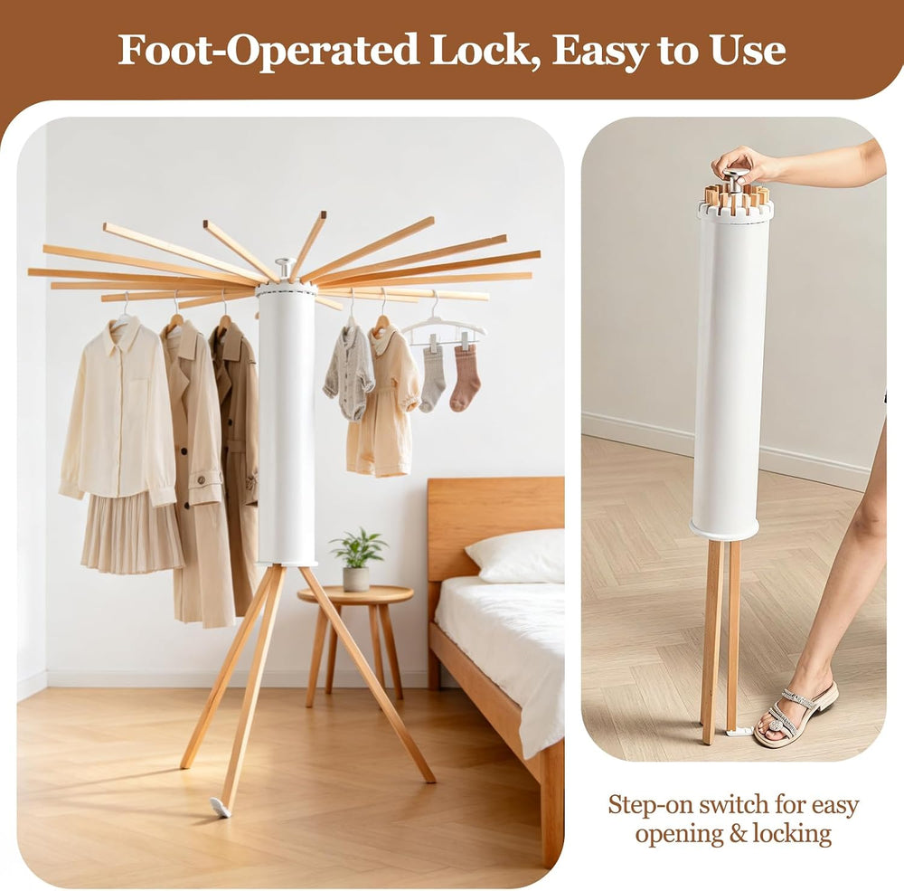 Clothes Drying Rack Tripod, Floor‑Mounted Garment Rack, Portable Drying