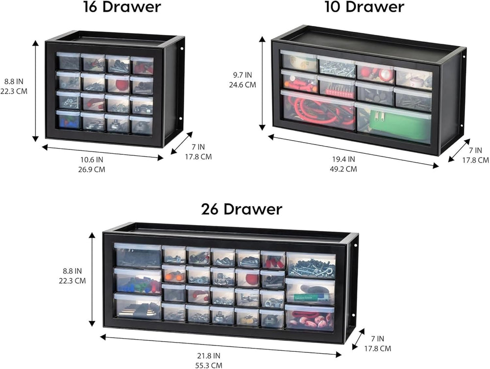 IRIS USA Small Plastic Storage Drawers, 10-Drawer - 4 Pack, Stackable Teacher...