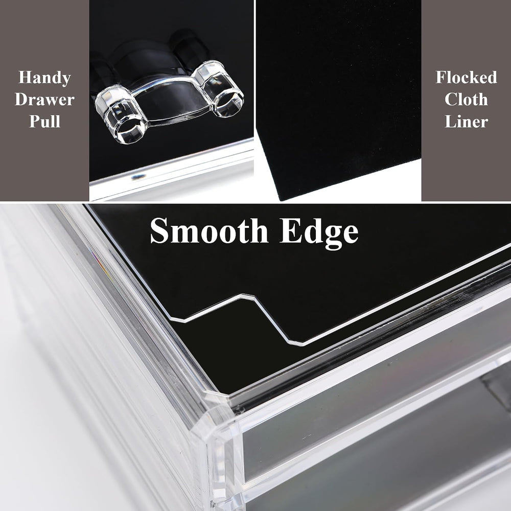 Sea Team 3-Tier Stackable Clear Acrylic Makeup Organizer with Drawers