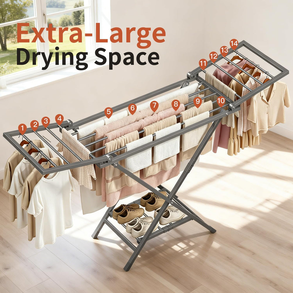 Clothes Drying Rack Heavy Duty, Foldable Laundry Dryer Stand for Clothing &am...