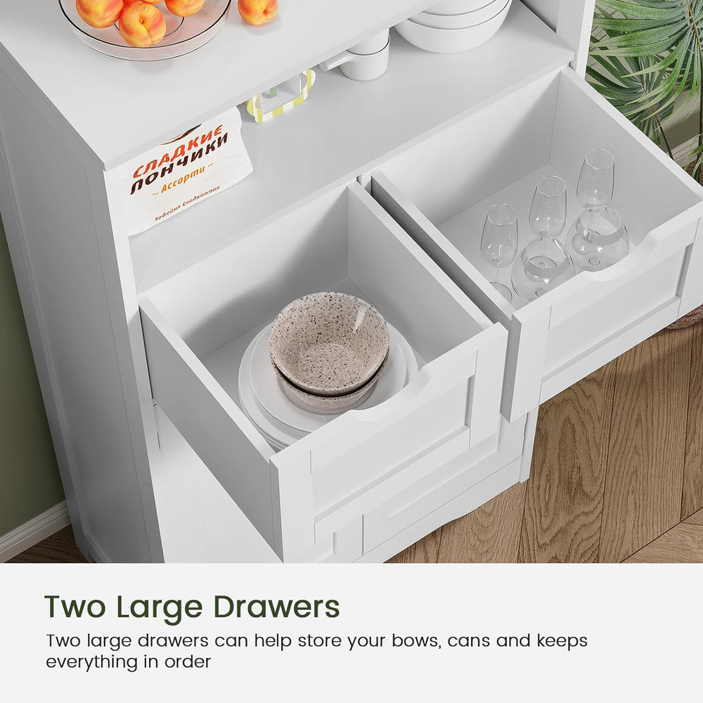 Iwell Bathroom Storage Cabinet with 2 Drawers, Small Kitchen Pantry Cabinet