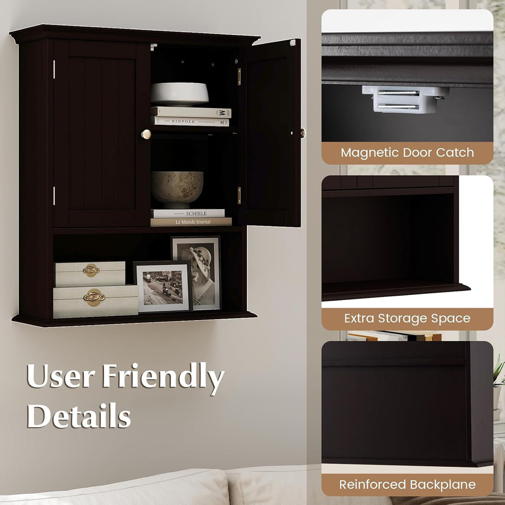 GIANTEX Wall Mounted Medicine Cabinets - Above Toilet Bathroom Cabinet with A...