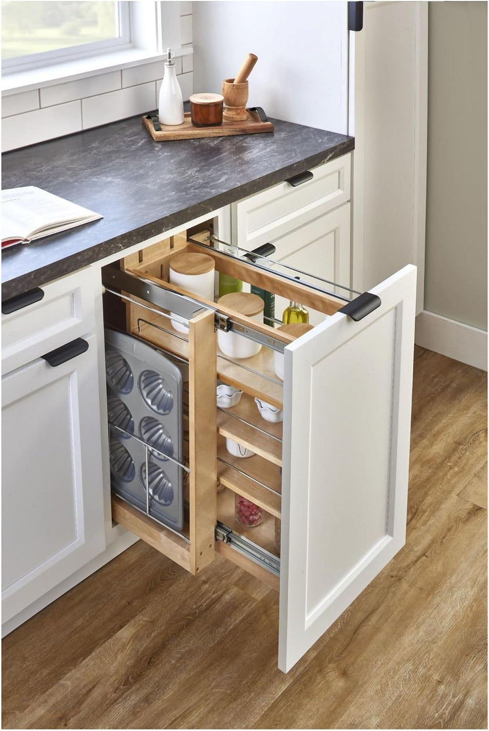 Rev-A-Shelf 448-BSKS-3C Wood Classics 3" W Base Cabinet Pull Out Organiz...