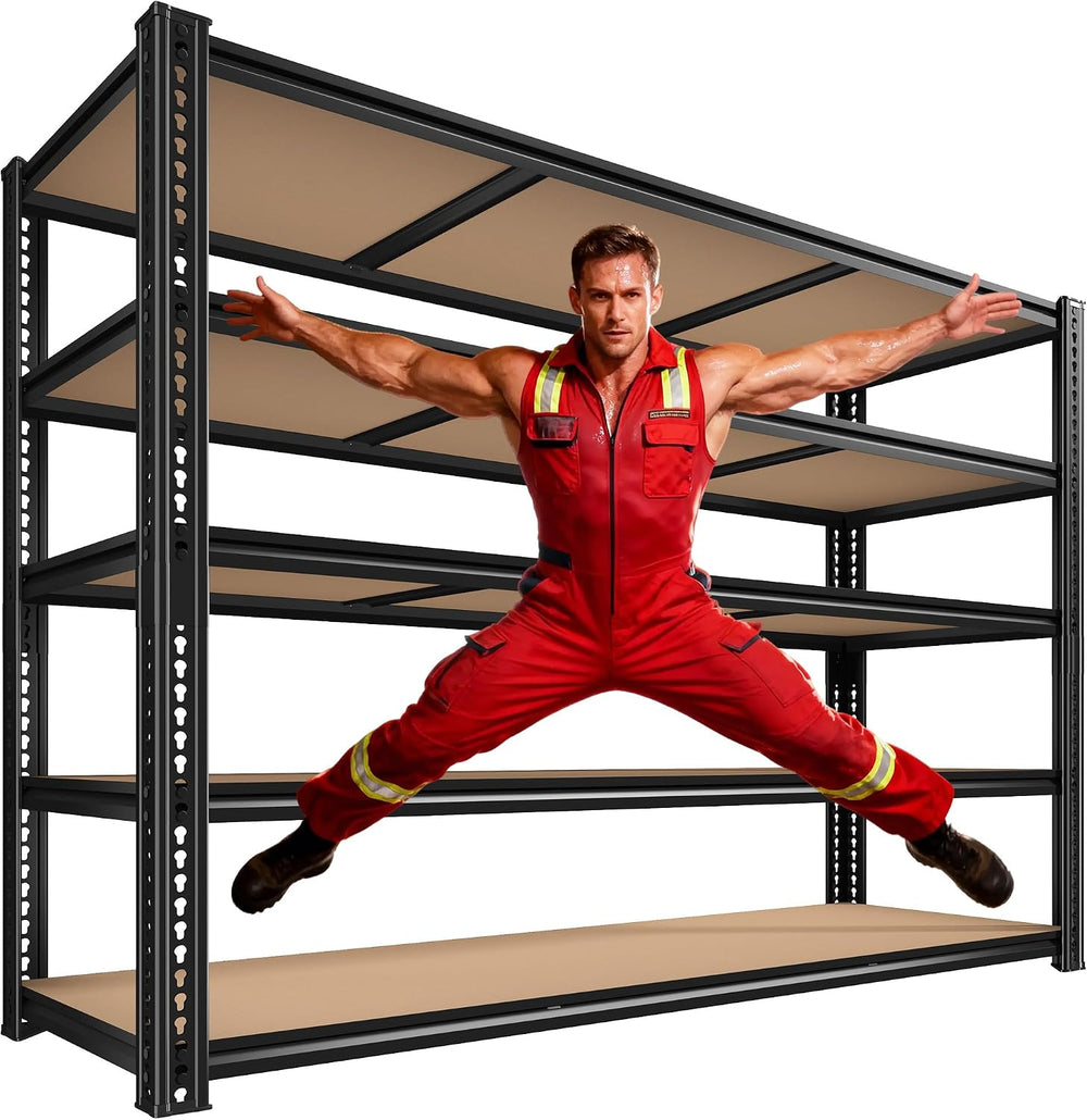 ROOMFAVE 3500LBS Garage Shelving 60" W Storage Shelves 5 Tier